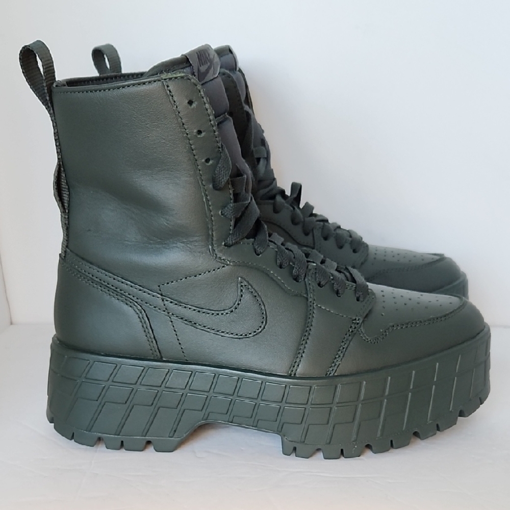 Jordan Nike Dark Green Platform Sneakers